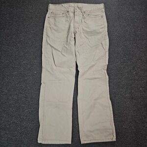 Levis 514 Jeans Mens 34x30 Straight Fit Khaki Tan Casual Chino Trousers Pants